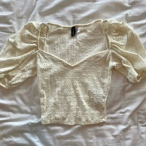H & M off white Crop Top